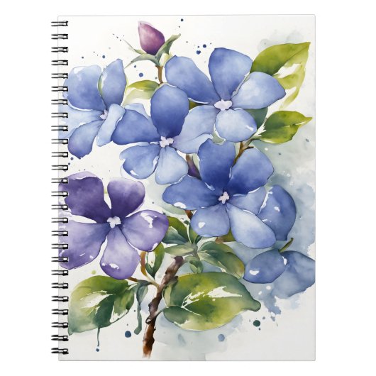Periwinkle - Watercolor flowers Notitieboek (Voorkant)