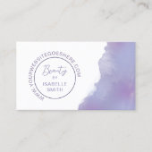 Periwinkle Waterverf Elegant Circle QR Code Visitekaartje (Voorkant)