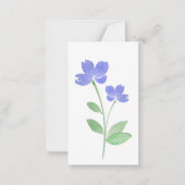 Periwinkle Waterverf Flower Stems Note Card Notitiekaartje (Voorkant)