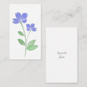 Periwinkle Waterverf Flower Stems Note Card Notitiekaartje (Voorkant / Achterkant)