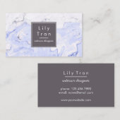 Periwinkle Waterverf Marble Visitekaartje (Voorkant / Achterkant)