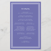 Periwinkle Wedding Script Budget Ceremony Program (Achterkant)