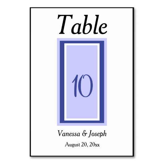 Periwinkle Wedding Table No. Kaart (Voorkant)