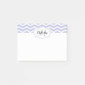 Periwinkle White Chevron Name Monogramed Post-it® Notes (Voorkant)