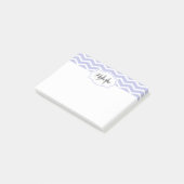 Periwinkle White Chevron Name Monogramed Post-it® Notes (Schuin)