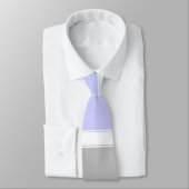 Periwinkle White en Silver Horizontaal Striped Stropdas (Gebonden)