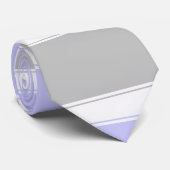 Periwinkle White en Silver Horizontaal Striped Stropdas (Opgerold)