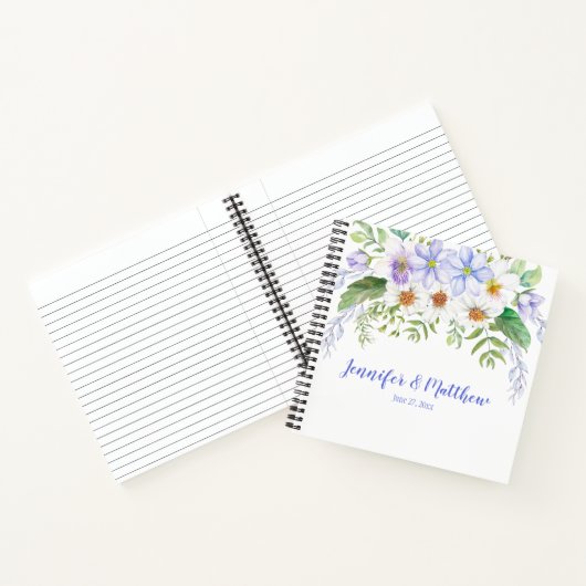 Periwinkle White Lavender Wildbloemen Guestbook Notitieboek (Binnen)