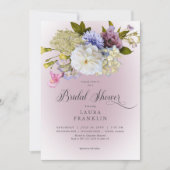 Periwinkle White Mauve Floral Modern Vrijgezellenf Kaart (Voorkant)