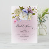Periwinkle White Mauve Floral Modern Vrijgezellenf Kaart (Staand voorkant)