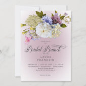 Periwinkle White Mauve Floral Moderne Bruidsbrunch Kaart (Voorkant)