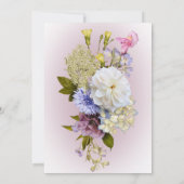 Periwinkle White Mauve Floral Moderne Bruidsbrunch Kaart (Achterkant)