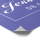 Periwinkle & White Minimalist Weddenschap Print (Hoek)