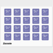 Periwinkle & White Modern minimalist Dank u Vierkante Sticker (Vel)