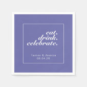 Periwinkle & White Modern minimalist Weddenschap P Servet (Voorkant)