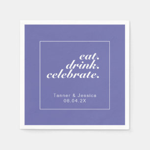 Periwinkle & White Modern minimalist Weddenschap P Servet