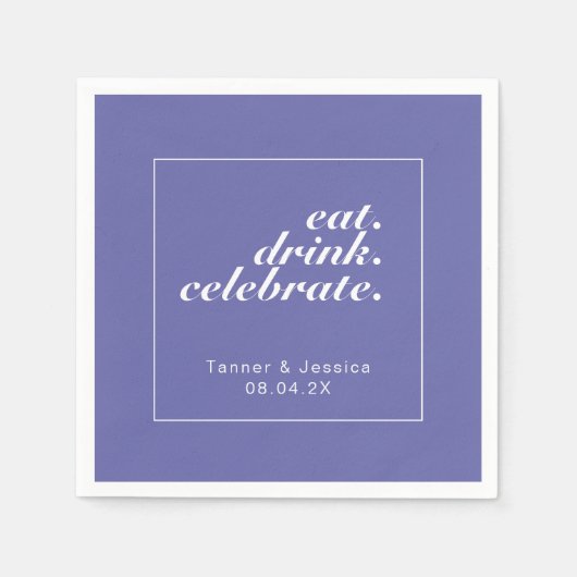 Periwinkle & White Modern minimalist Weddenschap P Servet (Voorkant)