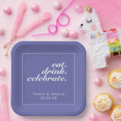 Periwinkle & White Modern minimalist Weddenschap Papieren Bordje (Feest)