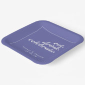 Periwinkle & White Modern minimalist Weddenschap Papieren Bordje (Gebogen)