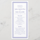 Periwinkle White Wedding Service Ceremony Modern Programmakaart (Voorkant)