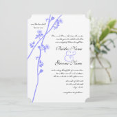 Periwinkle Wild Flower Branch Wedding Invitation Kaart (Staand voorkant)