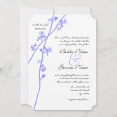 Periwinkle Wild Flower Branch Wedding Invitation Kaart (Voorkant)