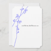 Periwinkle Wild Flower Branch Wedding Invitation Kaart (Achterkant)