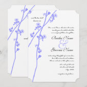 Periwinkle Wild Flower Branch Wedding Invitation Kaart (Voorkant / Achterkant)