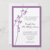 Periwinkle Wild Flower Branch Wedding Invitation Kaart (Voorkant)