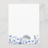 Periwinkle Wildflower Bloemen Bruiloft Details Informatiekaartje (Achterkant)