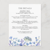 Periwinkle Wildflower Bloemen Bruiloft Details Informatiekaartje (Voorkant)