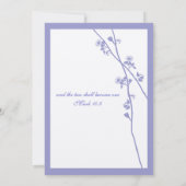 Periwinkle Wildflower Blooming Branch Wedding Kaart (Achterkant)