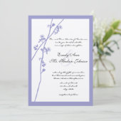 Periwinkle Wildflower Blooming Branch Wedding Kaart (Staand voorkant)