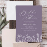 Periwinkle Wildflower Bridal Shower Invitation Kaart<br><div class="desc">Periwinkle Wildflower Bridal Shower Invitation</div>