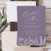 Periwinkle Wildflower Bridal Shower Invitation Kaart