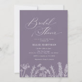 Periwinkle Wildflower Bridal Shower Invitation Kaart (Voorkant)