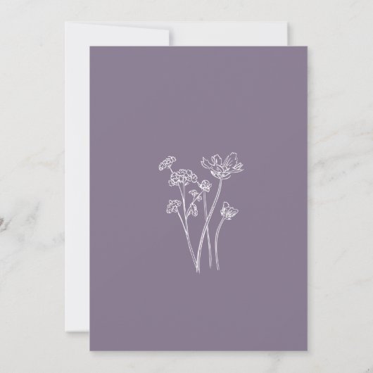 Periwinkle Wildflower Bridal Shower Invitation Kaart (Achterkant)