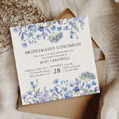 Periwinkle Wildflower Bruidsmeisjes Luncheon Kaart