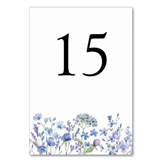 Periwinkle Wildflower Bruiloft Bloemen Kaart (Achterkant)