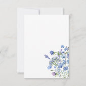 Periwinkle Wildflower Bruiloft Bloemen Maaltijden  RSVP Kaartje (Achterkant)