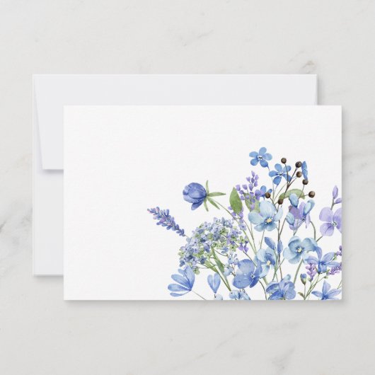 Periwinkle Wildflower Bruiloft Delicate Bloemen RSVP Kaartje (Achterkant)