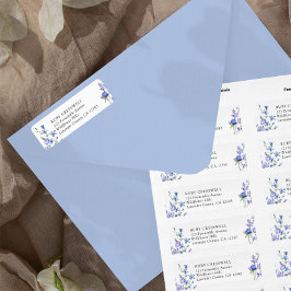 Periwinkle Wildflower Bruiloft Luchtig Bloemen Adr Etiket