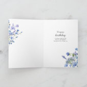 Periwinkle Wildflower Delicate Bloemen Verjaardag Kaart (Binnen)