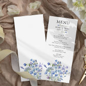 Periwinkle Wildflower Delicate Bloemenbruiloft Menu