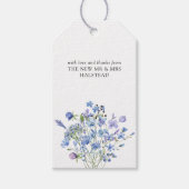 Periwinkle Wildflower Elegante Bloemen Bruiloft Fa Cadeaulabel (Voorkant)