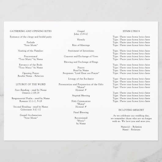 Periwinkle Wildflower huwelijksceremonie programma (Achterkant)