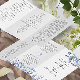 Periwinkle Wildflower huwelijksceremonie programma