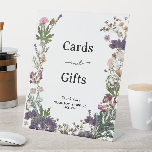 Periwinkle Wildflower Kaarten en geschenken Reclamebord Met Voetstuk (Insitu)