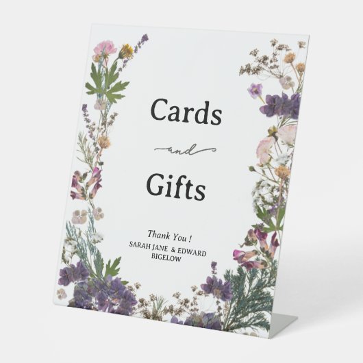Periwinkle Wildflower Kaarten en geschenken Reclamebord Met Voetstuk (Voorkant)