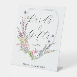 Periwinkle Wildflower Kaarten en geschenken Reclamebord Met Voetstuk